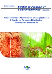 Thumbnail de Alterações físico-químicas em um argissolo sob irrigação no perímetro Nilo Coelho, Município de Petrolina - PE.