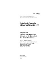 Thumbnail de Funções de pedotransferência para estimativa da densidade dos solos brasileiros.