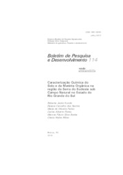 Thumbnail de Caracterização química do solo e da matéria orgânica na região da Serra do Sudeste sob campo natural no Estado do Rio Grande do Sul.