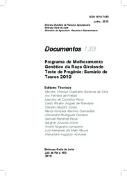 Thumbnail de Programa de melhoramento genético da raça Girolando: teste de progênie: Sumário de Touros 2010.