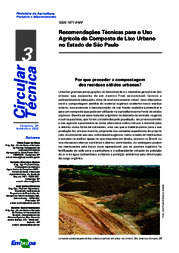 Thumbnail de Recomendações técnicas para o uso agrícola do composto de lixo urbano no Estado de São Paulo.