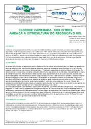 Thumbnail de Clorose variegada dos citros ameaça a citricultura do Recôncavo Sul.