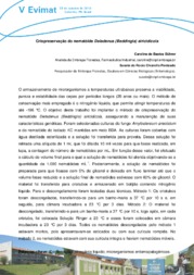 Thumbnail de Criopreservação do nematóide Deladenus (Beddingia) siricidicola.
