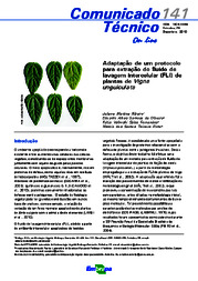 Thumbnail de Adaptação de um protocolo para extração do fluido de lavagem intercelular (FLI) de plantas de Vigna unguiculata.