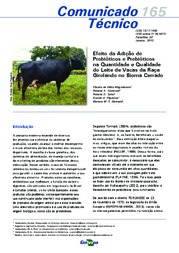 Thumbnail de Efeito da adição de probióticos e prebióticos na quantidade e qualidade do leite de vacas da raça Girolando no Bioma Cerrado.