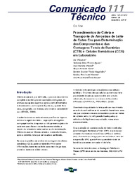 Thumbnail de Procedimentos de coleta e transporte de amostras de leite de cabra cru para determinação dos componentes e das Contagens Totais de Bactérias (CTB) e Células Somáticas (CCS) em laboratório.