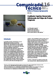Thumbnail de Coalhada caprina dessorada adicionada de polpa de frutos tropicais.
