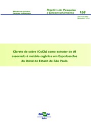 Thumbnail de Cloreto de cobre (CuCl2) como extrator de Al associado à matéria orgânica em Espodossolos do litoral do Estado de São Paulo.