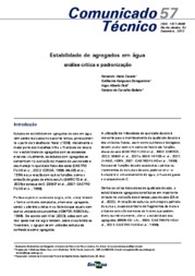 Thumbnail de Estabilidade de agregados em água: análise crítica e padronização.