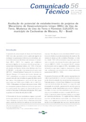 Thumbnail de Avaliação do potencial de estabelecimento de projetos de Mecanismo de Desenvolvimento Limpo (MDL) de uso da terra, Mudança do Uso da Terra e Florestas (LULUCF) no município de Cachoeiras de Macacu, RJ - Brasil.