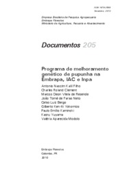 Thumbnail de Programa de melhoramento genético de pupunha na Embrapa, IAC e INPA.