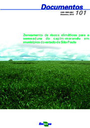 Thumbnail de Zoneamento de riscos climáticos para a semeadura do Capim-Marandu em municípios do estado de São Paulo.