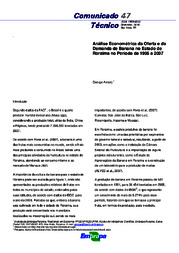 Thumbnail de Análise Econométrica da Oferta e da Demanda de Banana no Estado de Roraima no Período de 1995 a 2007.