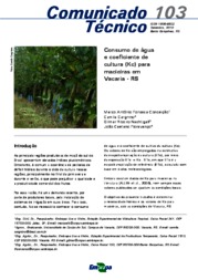 Thumbnail de Consumo de água e coeficiente de cultura (Kc) para macieiras em Vacaria - RS.