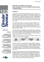 Thumbnail de Cultivares de milho para silagem: recomendações para as Regiões Sul, Sudeste e Brasil-Central.