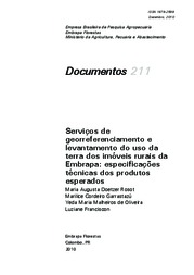 Thumbnail de Serviços de georreferenciamento e levantamento do uso da terra dos imóveis rurais da Embrapa: especificações técnicas dos produtos esperados.