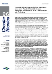 Thumbnail de Controle químico de um biótipo de capim-arroz com provável resistência aos herbicidas inibidores de ALS - recomendação preliminar.