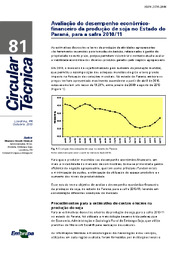 Thumbnail de Avaliação do desempenho econômico-financeiro da produção de soja no Estado do Paraná, para a safra 2010/11.