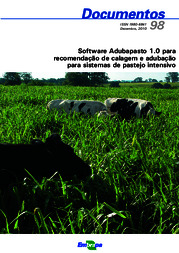 Thumbnail de Software adubapasto 1.0 para recomendação de calagem e adubação para sistemas de pastejo intensivo.