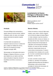 Thumbnail de Levantamento de Ácaros Fitófagos no Município de Boa Vista, Estado de Roraima.