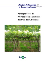 Thumbnail de Aplicação foliar de aminoácidos e a qualidade das uvas da cv. Benitaka.
