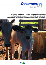 Thumbnail de PATERNITYHD versão 1.0 - um software para cálculo da probabilidade de exclusão de paternidade com dados de genotipagem em painel de alta densidade de SNPs em bovinos.
