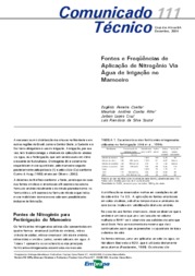 Thumbnail de Fontes e freqüências de aplicação de nitrogênio via água de irrigação no mamoeiro.