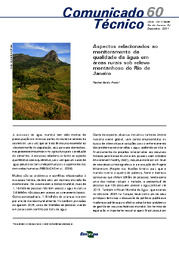 Thumbnail de Aspectos relacionados ao monitoramento da qualidade da água em áreas rurais sob relevo montanhoso do Rio de Janeiro.