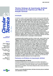 Thumbnail de Técnica Embrapa de inseminação artificial transcervical em caprinos por meio de fixação cervical.