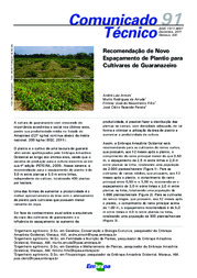 Thumbnail de Recomendação de novo espaçamento de plantio para cultivares de guaranazeiro.