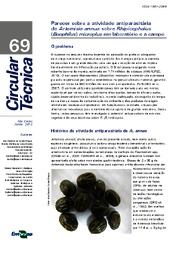 Thumbnail de Parecer sobre a atividade antiparasitária de Artemisia annua sobre Rhipicephalus (Boophilus) microplus em laboratório e a campo.