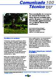 Thumbnail de Recomendação de consumo do mineral bentonita e de dieta rica em proteína para ganho de peso e controle de nematoides gastrintestinais em cordeiros Santa Inês confinados.