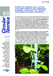 Thumbnail de Eficiência de fungicidas para o controle da ferrugem-asiática da soja, Phakopsora pachyrhizi, na safra 2011/12: resultados sumarizados dos ensaios cooperativos.