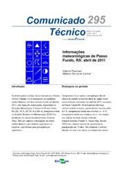 Thumbnail de Informações meteorológicas de Passo Fundo, RS: abril de 2011.