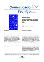 Thumbnail de Informações meteorológicas de Passo Fundo, RS: setembro de 2011.