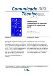 Thumbnail de Informações meteorológicas de Passo Fundo, RS: outubro de 2011.