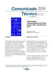 Thumbnail de Informações meteorológicas de Passo Fundo, RS: novembro de 2011.