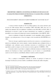 Thumbnail de Desempenho ambiental de sistemas de produção de banana em Guadalupe (Índias Ocidentais Francesas) avaliadas pela análise energética.