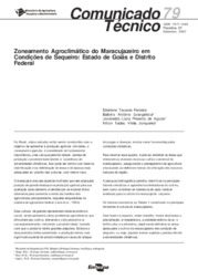 Thumbnail de Zoneamento agroclimático do maracujazeiro em condições de sequeiro: Estado de Goiás e Distrito Federal.