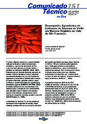 Thumbnail de Desempenho agronômico de cultivares de cenoura no verão em sistema orgânico no Vale fo São Francisco.