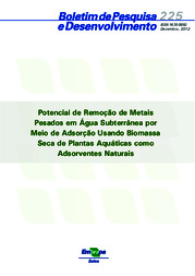 Thumbnail de Potencial de remoção de metais pesados em água subterrânea por meio de adsorção usando biomassa seca de plantas aquáticas como adsorventes naturais.