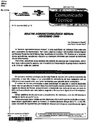 Thumbnail de Boletim agrometeorológico mensal - novembro 2000.
