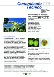 Thumbnail de Recomendações técnicas para o cultivo de Passiflora setaceae cv. BRS Pérola do Cerrado.