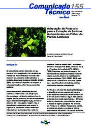 Thumbnail de Adaptação de protocolo para a extração de enzimas antioxidantes em folhas de plantas lenhosas.