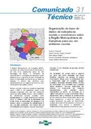 Thumbnail de Organização de base de dados de indicadores sociais e econômicos sobre a Região Metropolitana de Campinas para uso em ambiente escolar.