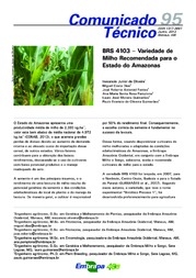 Thumbnail de BRS 4103: variedade de milho recomendada para o Estado do Amazonas.