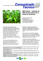 Thumbnail de BRS Caimbé: variedade de milho recomendada para o Estado do Amazonas.