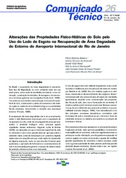 Thumbnail de Alterações das propriedades físico-hídricas do solo pelo uso do lodo de esgoto na recuperação de área degradada do entorno do Aeroporto Internacional do Rio de Janeiro.