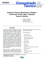 Thumbnail de Parâmetros técnicos relacionados ao manejo e conservação do solo, água e vegetação: perguntas e respostas.