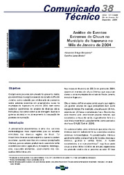Thumbnail de Análise de eventos extremos de chuva no município de Itaperuna no mês de janeiro de 2004.